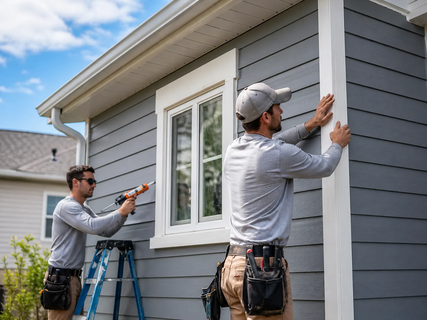 Exterior trim and siding detail work